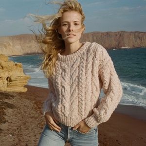 Doen Bee Sweater in Pink Cloud Size XS